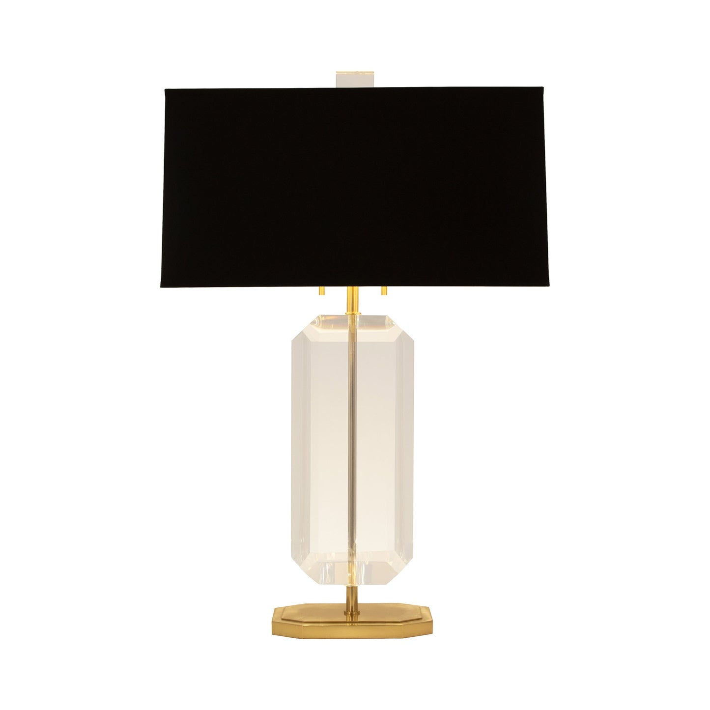 Jacqueline Table Lamp in Modern Brass/Satin Black Painted Opaque Parchment (Large).