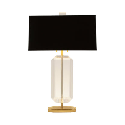Jacqueline Table Lamp in Modern Brass/Satin Black Painted Opaque Parchment (Large).