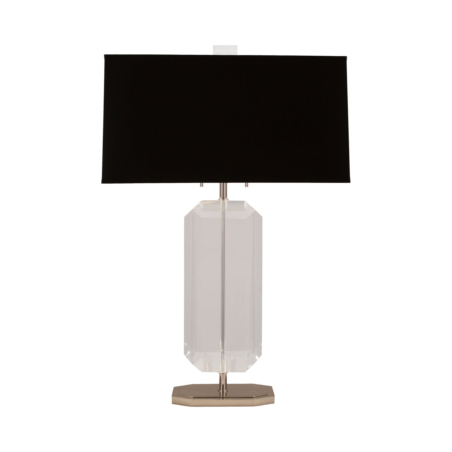 Jacqueline Table Lamp in Polished Nickel/Satin Black Painted Opaque Parchment (Large).