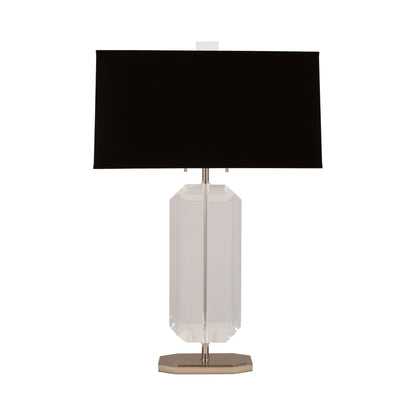 Jacqueline Table Lamp in Polished Nickel/Satin Black Painted Opaque Parchment (Large).