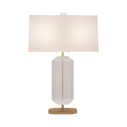 Jacqueline Table Lamp in Modern Brass/Shannon Oyster Linen (Large).