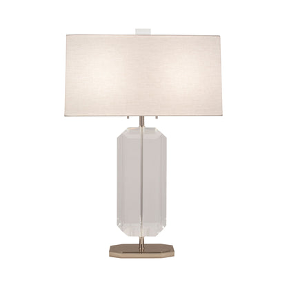 Jacqueline Table Lamp in Polished Nickel/Shannon Oyster Linen (Large).