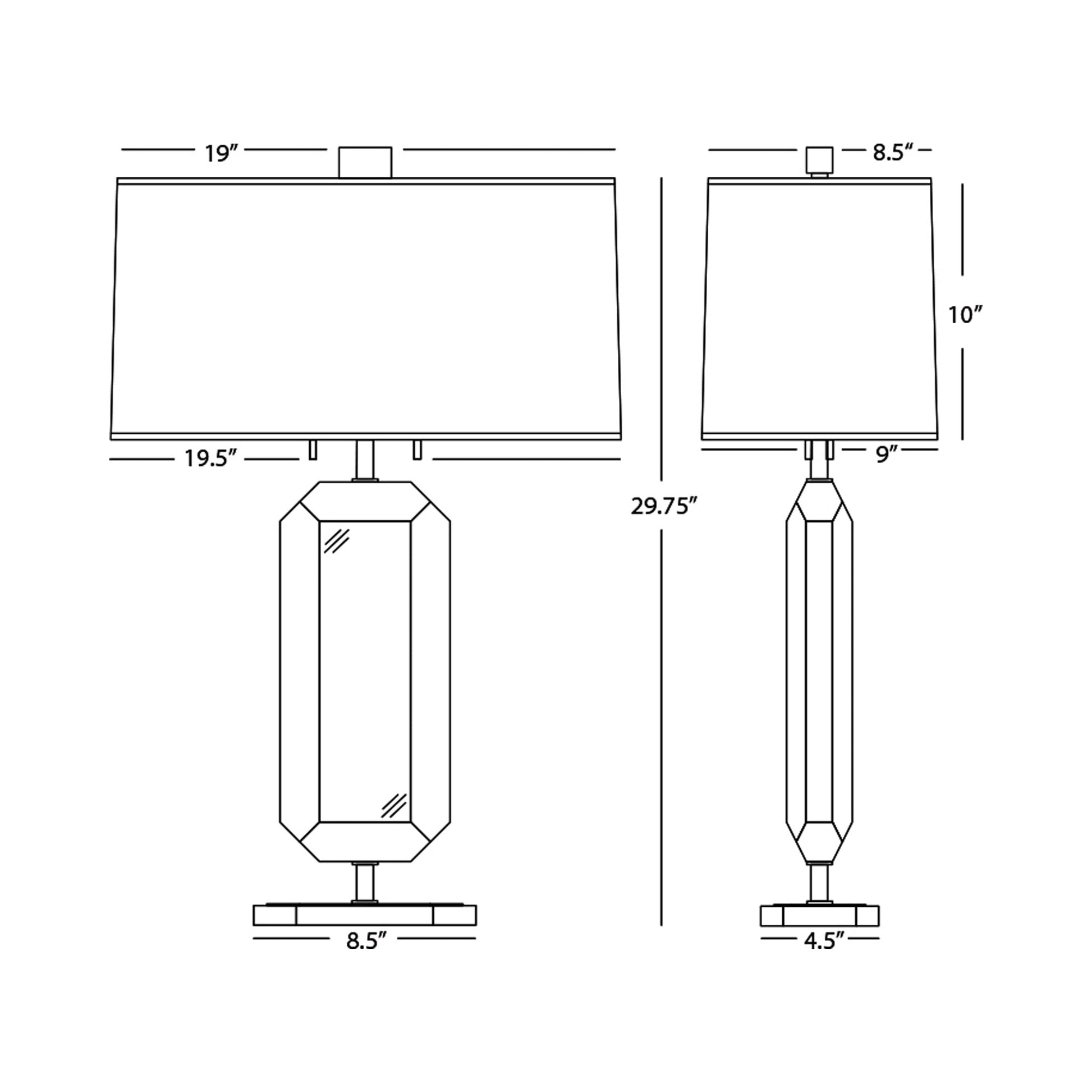 Jacqueline Table Lamp - line drawing.