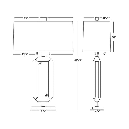 Jacqueline Table Lamp - line drawing.
