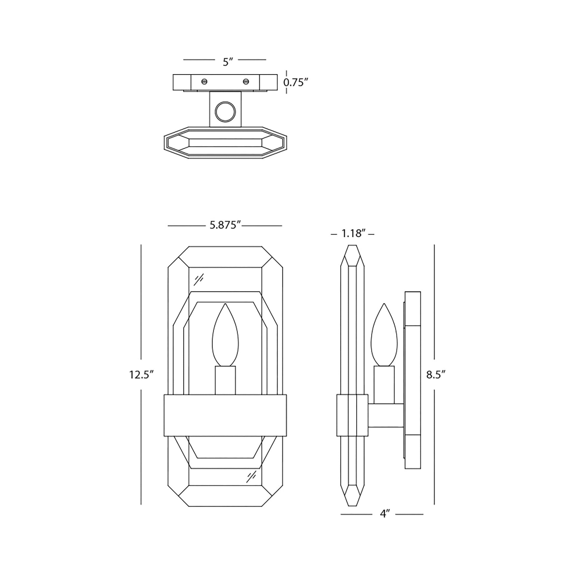 Jacqueline Wall Light - line drawing.