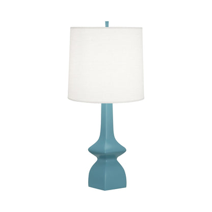 Jasmine Table Lamp in Matte Steel Blue.