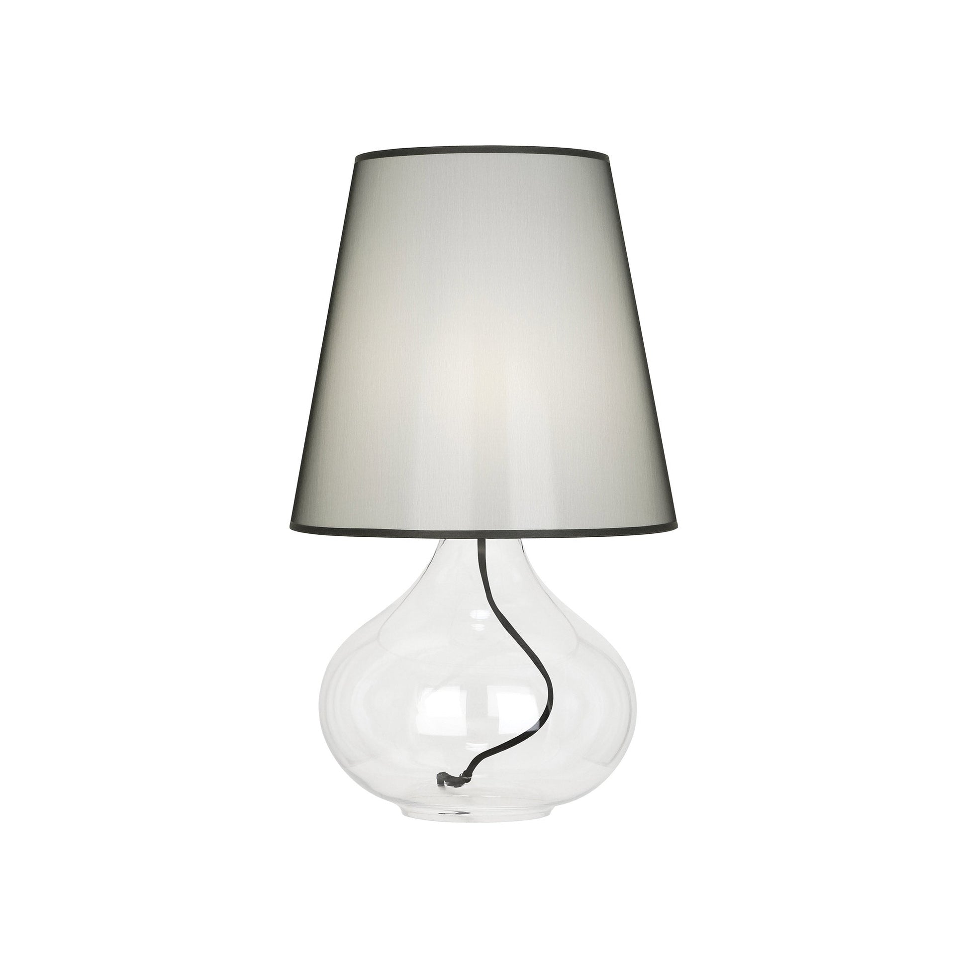 June Table Lamp in Clear Glass/Black Organza (Small).