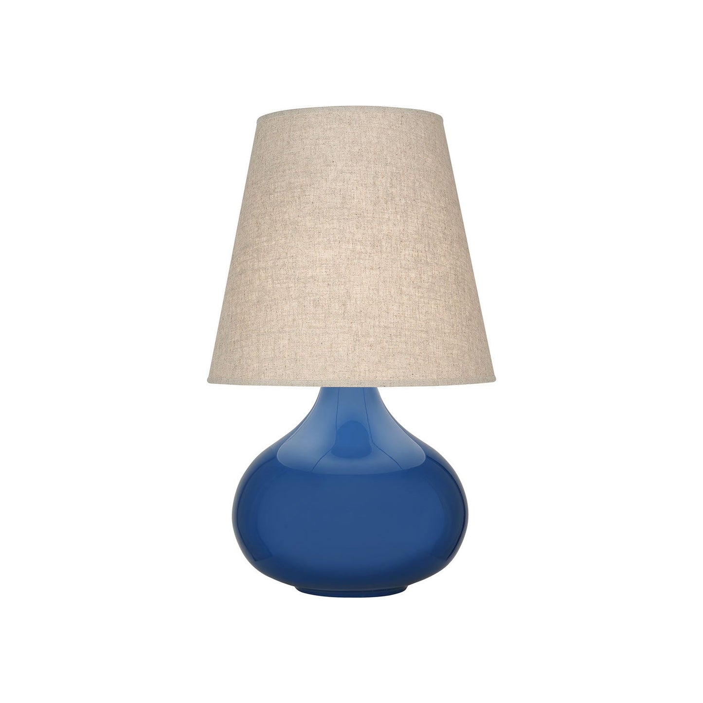 June Table Lamp in Cobalt/Buff Linen (Small).