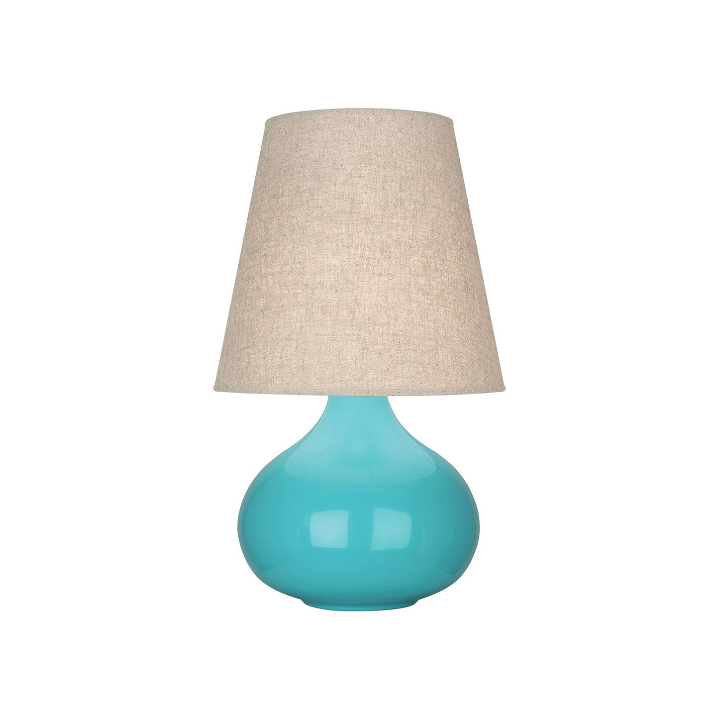 June Table Lamp in Egg Blue/Buff Linen (Small).