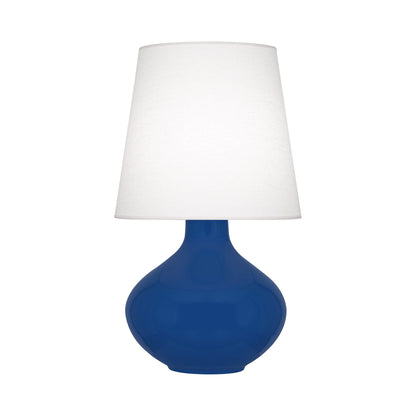June Table Lamp in Cobalt/Oyster Linen (Large).