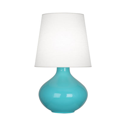June Table Lamp in Egg Blue/Oyster Linen (Large).