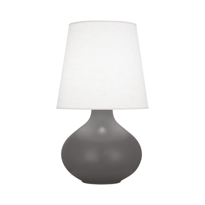 June Table Lamp in Matte Ash/Oyster Linen (Large).