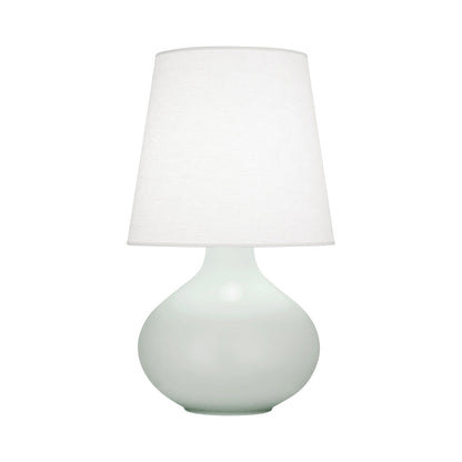 June Table Lamp in Matte Celadon/Oyster Linen (Large).