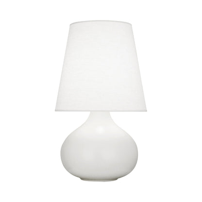 June Table Lamp in Matte Lily/Oyster Linen (Large).