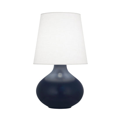 June Table Lamp in Matte Midnight Blue /Oyster Linen (Large).