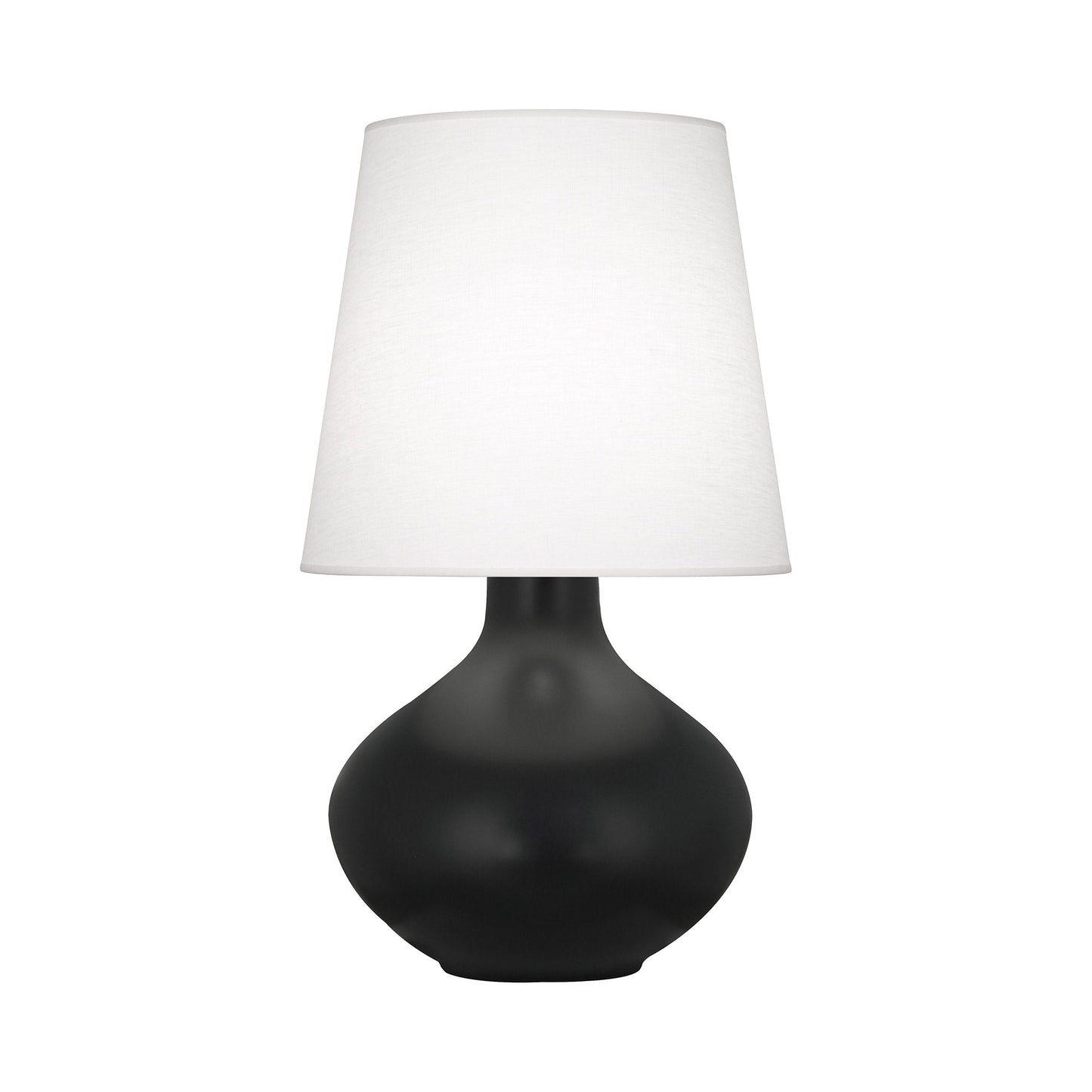 June Table Lamp in Matte Obsidian/Oyster Linen (Large).