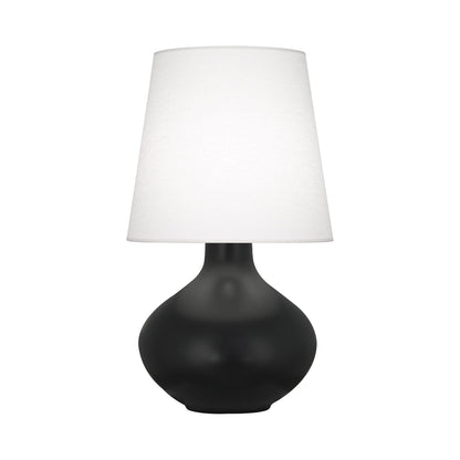 June Table Lamp in Matte Obsidian/Oyster Linen (Large).