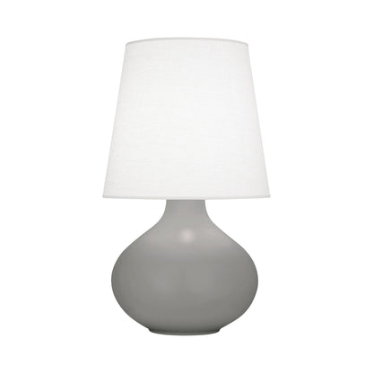 June Table Lamp in Matte Smokey Taupe/Oyster Linen (Large).