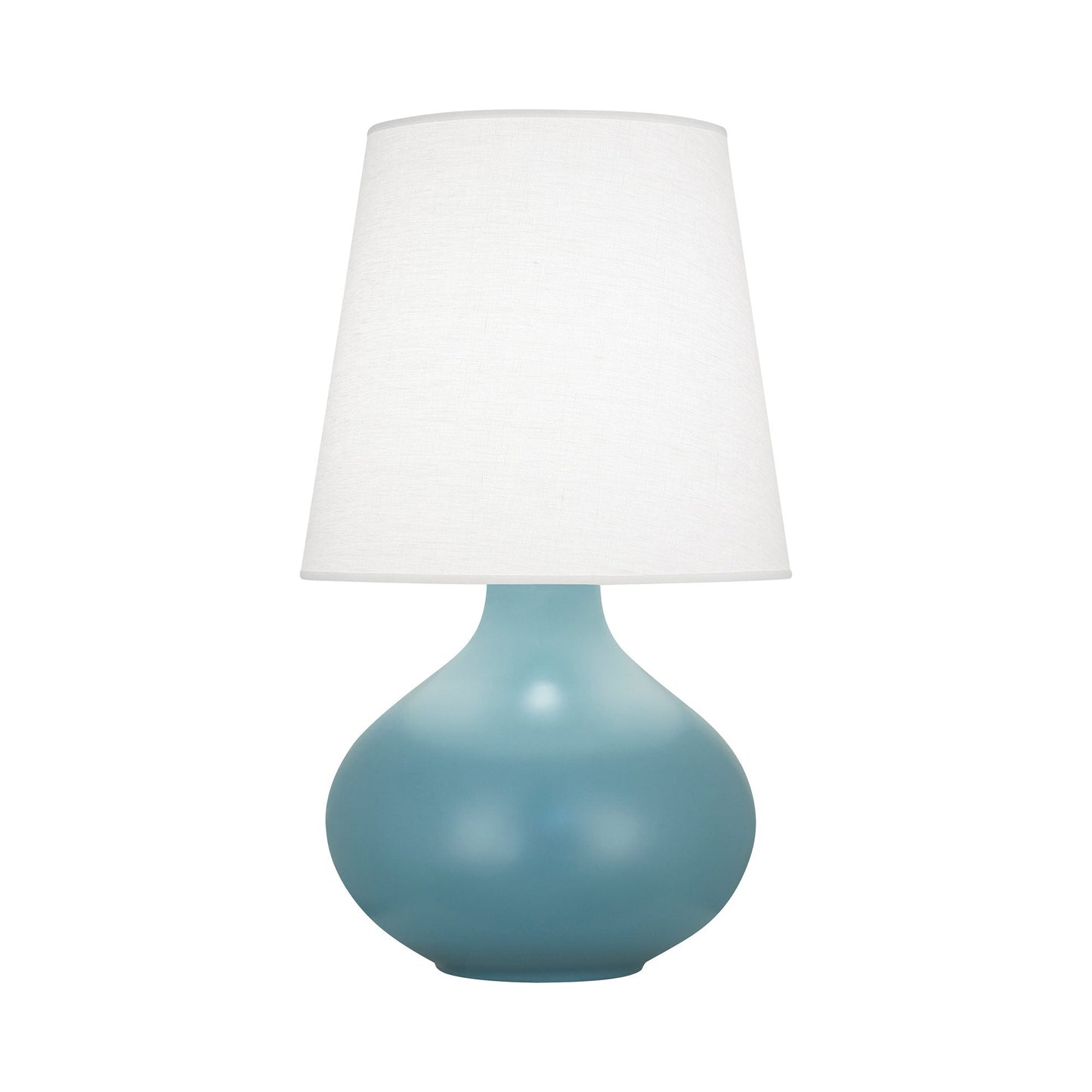 June Table Lamp in Matte Steal Blue/Oyster Linen (Large).