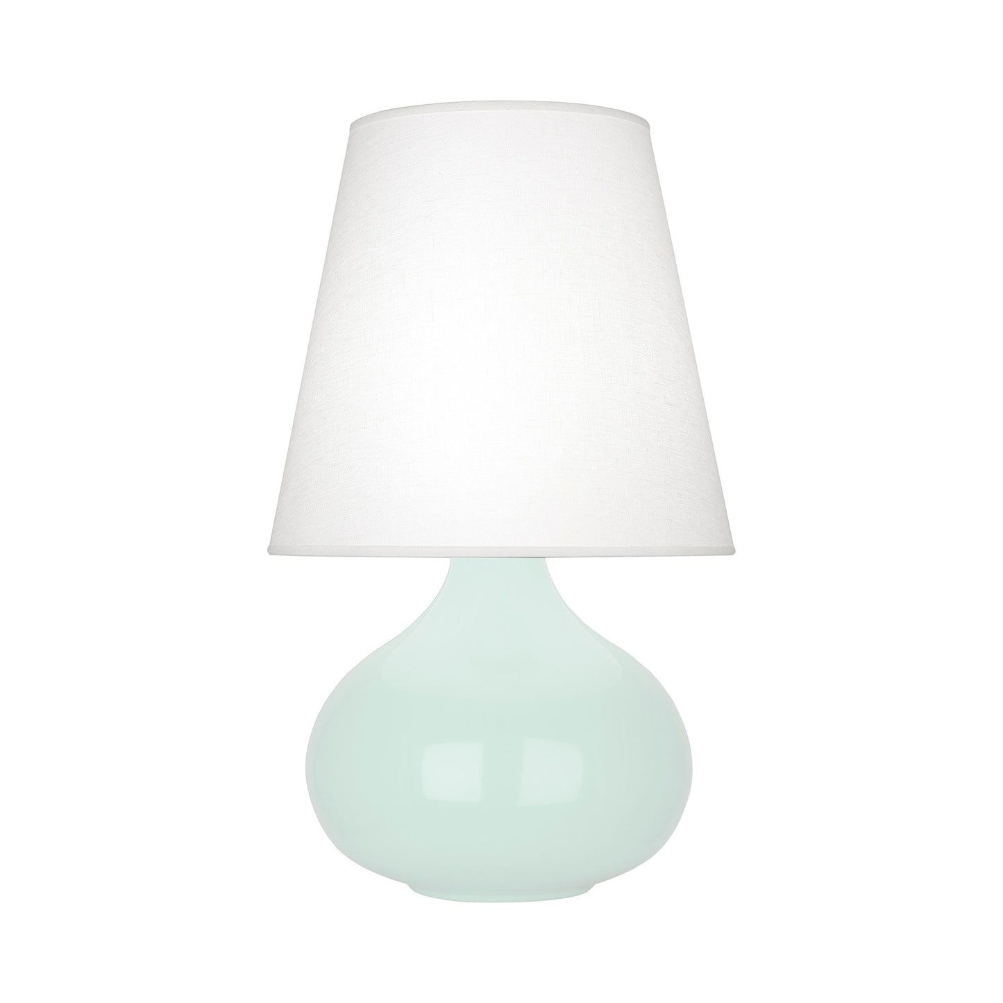 June Table Lamp in Mint/Oyster Linen (Large).