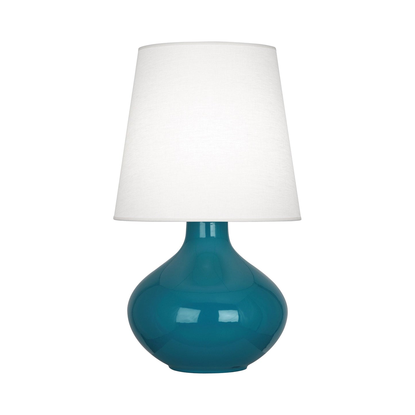 June Table Lamp in Peacock/Oyster Linen (Large).