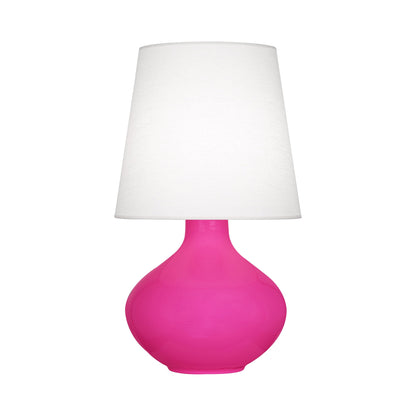 June Table Lamp in Razzle Rose/Oyster Linen (Large).