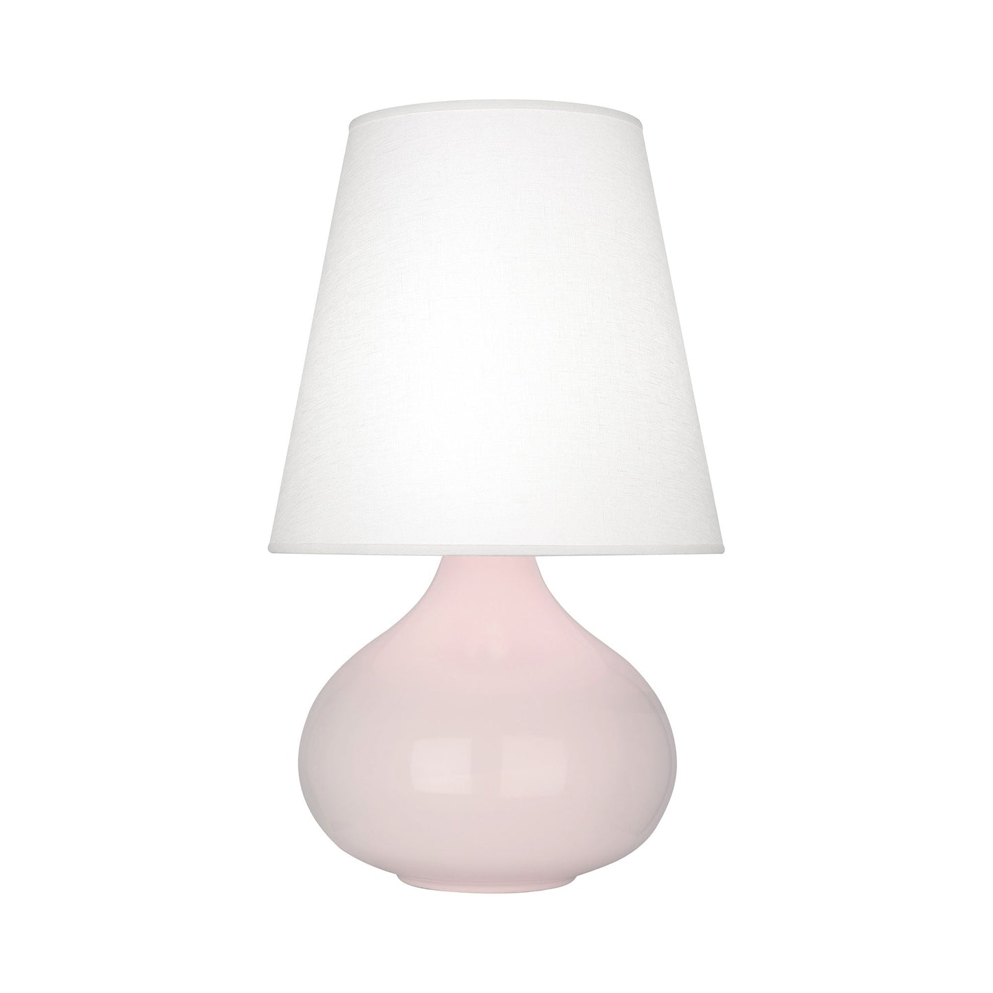 June Table Lamp in Rose Water/Oyster Linen (Large).