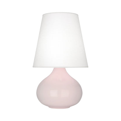 June Table Lamp in Rose Water/Oyster Linen (Large).