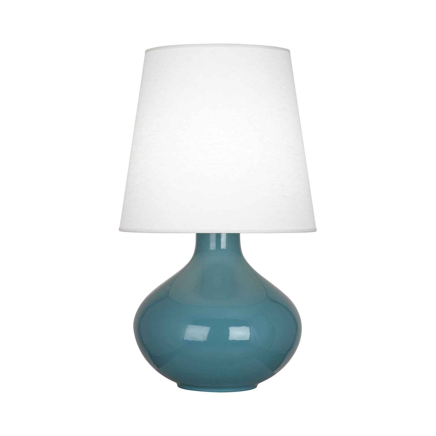 June Table Lamp in Steal Blue/Oyster Linen (Large).