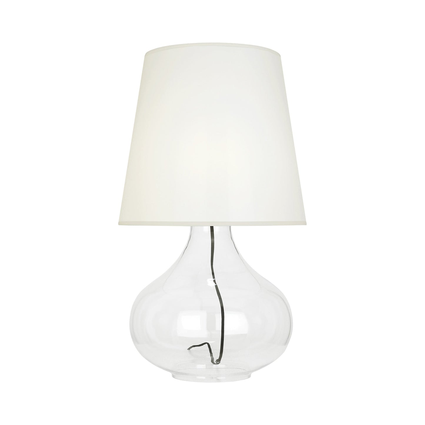 June Table Lamp in Clear Glass/White Organza (Large).