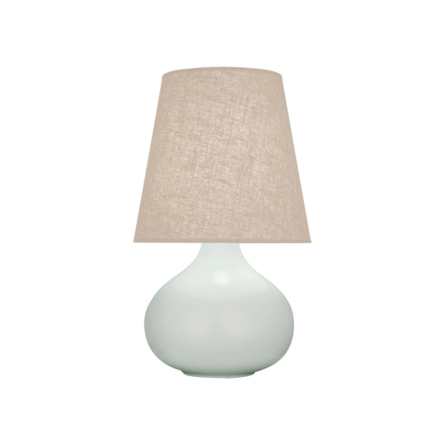 June Table Lamp in Matte Celadon/Buff Linen (Small).