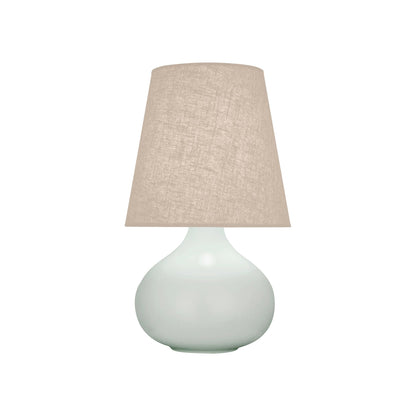 June Table Lamp in Matte Celadon/Buff Linen (Small).