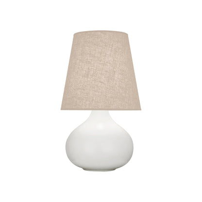 June Table Lamp in Matte Lily/Buff Linen (Small).