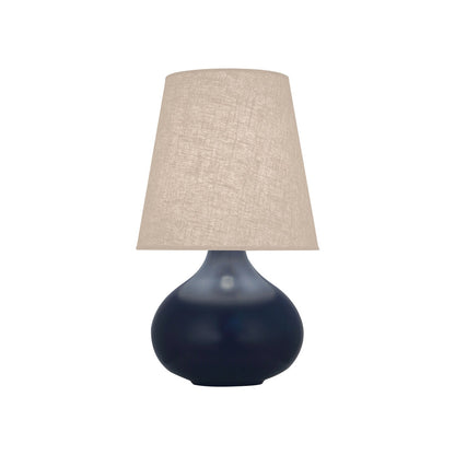 June Table Lamp in Matte Midnight Blue /Buff Linen (Small).
