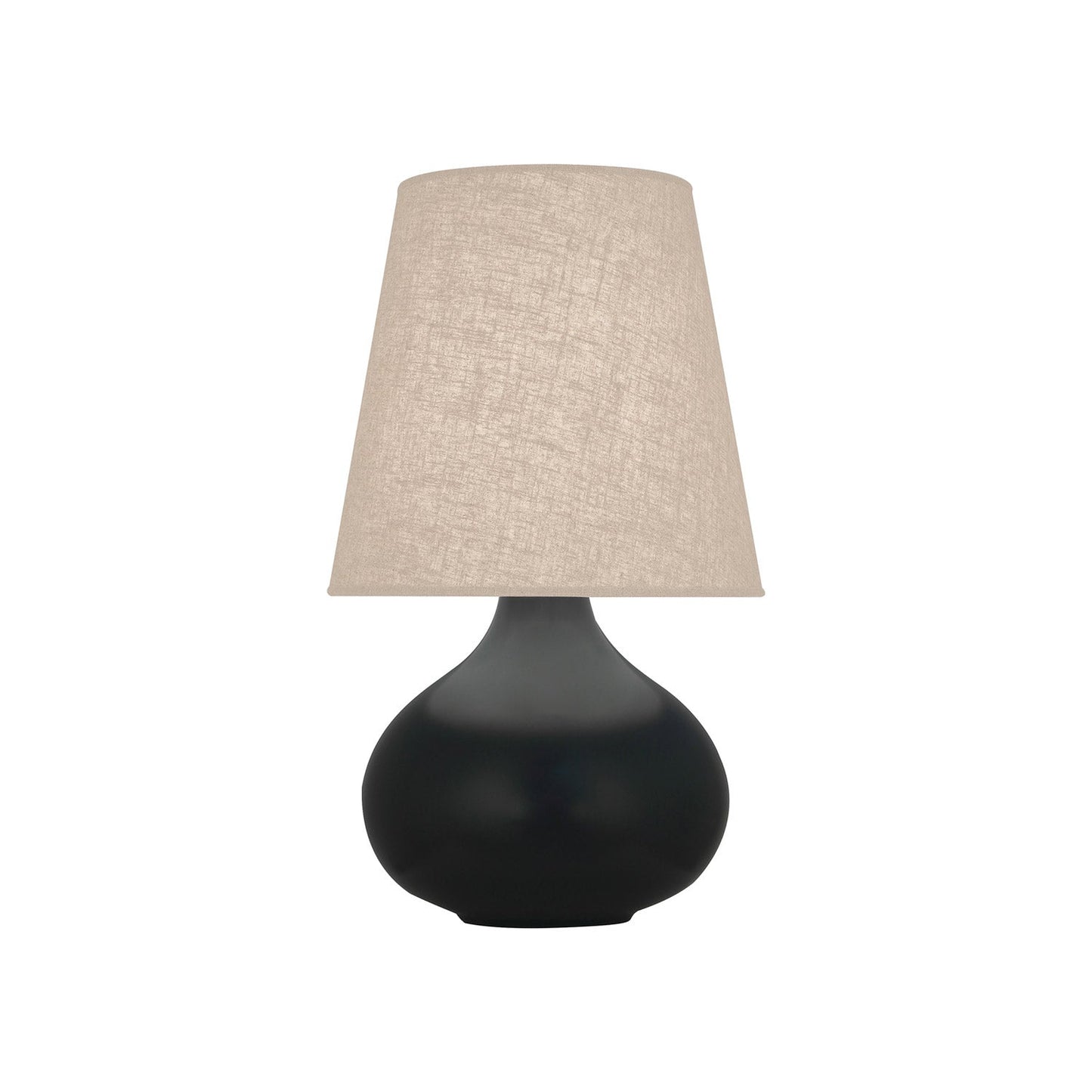 June Table Lamp in Matte Obsidian/Buff Linen (Small).