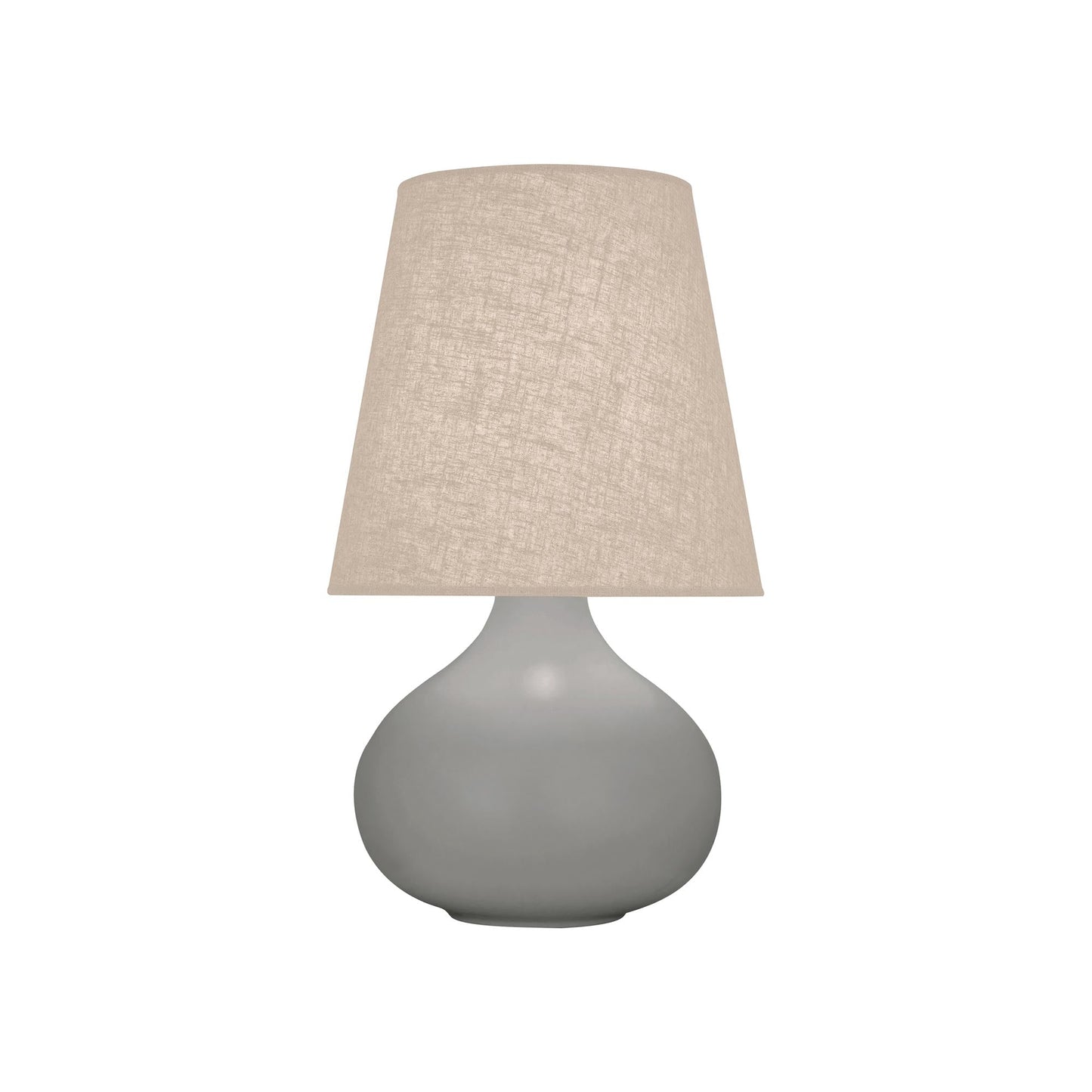 June Table Lamp in Matte Smokey Taupe/Buff Linen (Small).