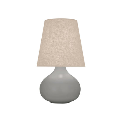 June Table Lamp in Matte Smokey Taupe/Buff Linen (Small).