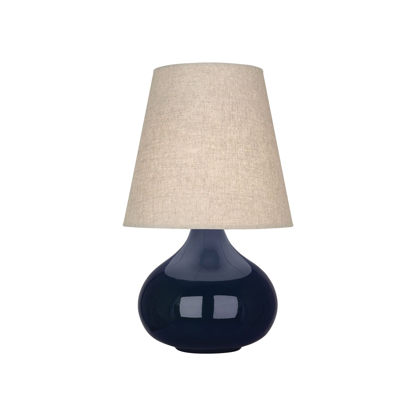 June Table Lamp in Midnight Blue/Buff Linen (Small).