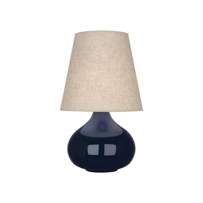 June Table Lamp in Midnight Blue/Buff Linen (Small).