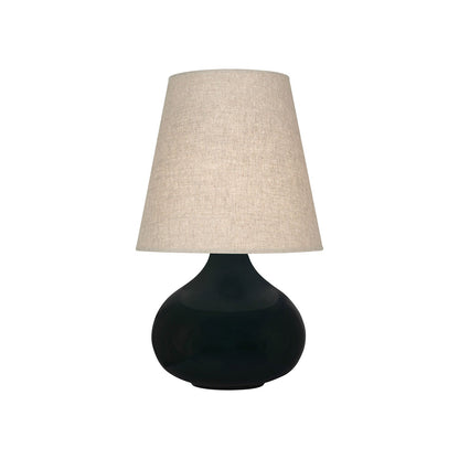 June Table Lamp in Obsidian/Buff Linen (Small).