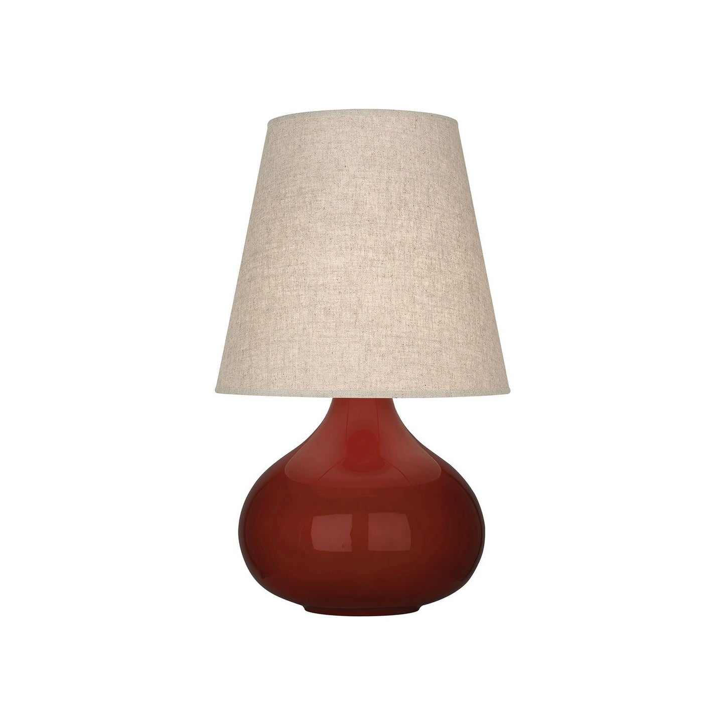 June Table Lamp in Oxblood/Buff Linen (Small).