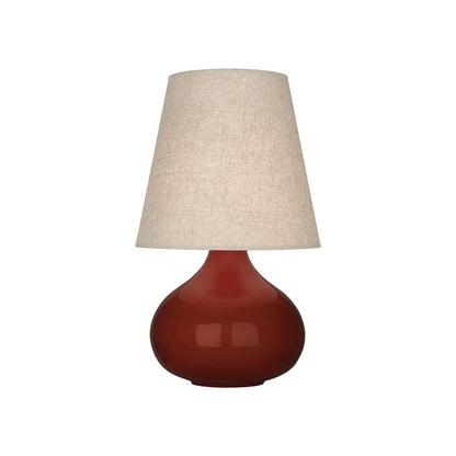 June Table Lamp in Oxblood/Buff Linen (Small).