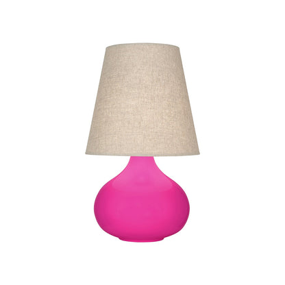 June Table Lamp in Razzle Rose/Buff Linen (Small).