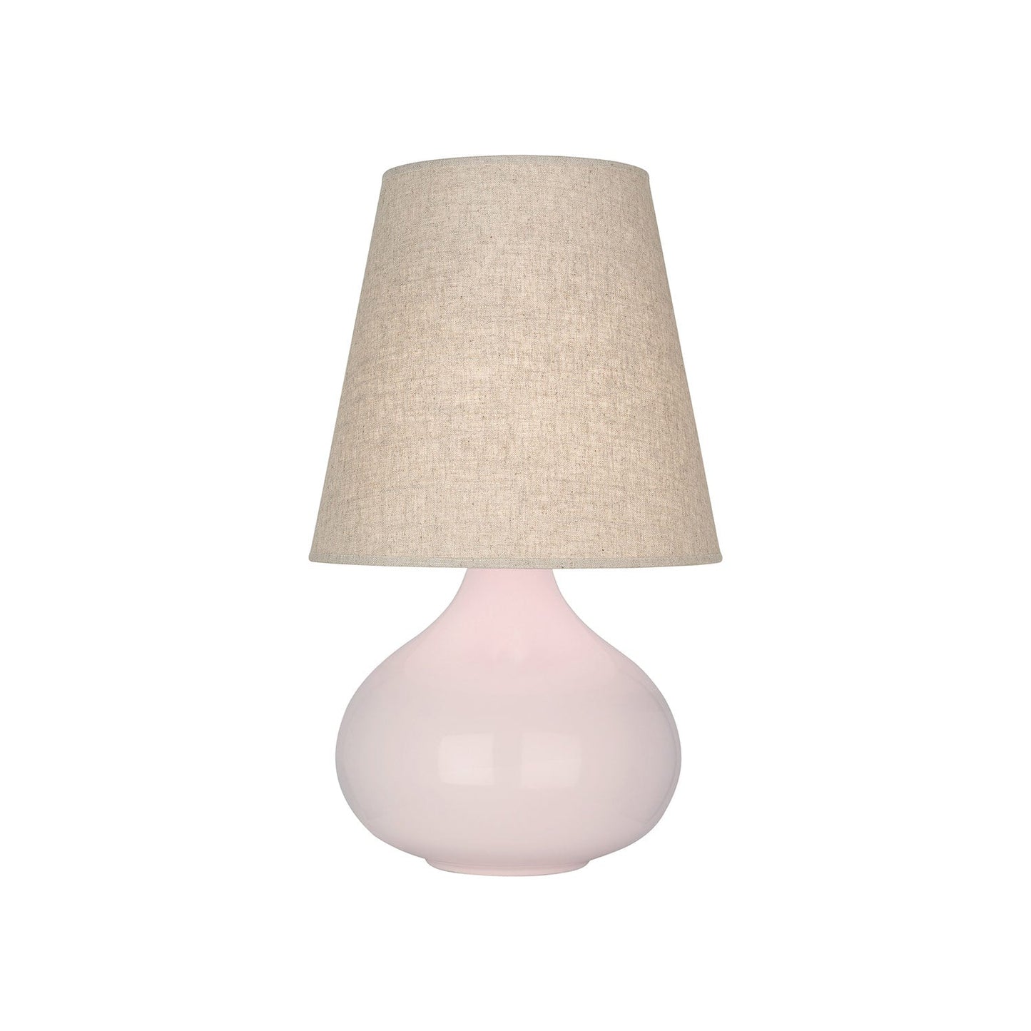 June Table Lamp in Rose Water/Buff Linen (Small).