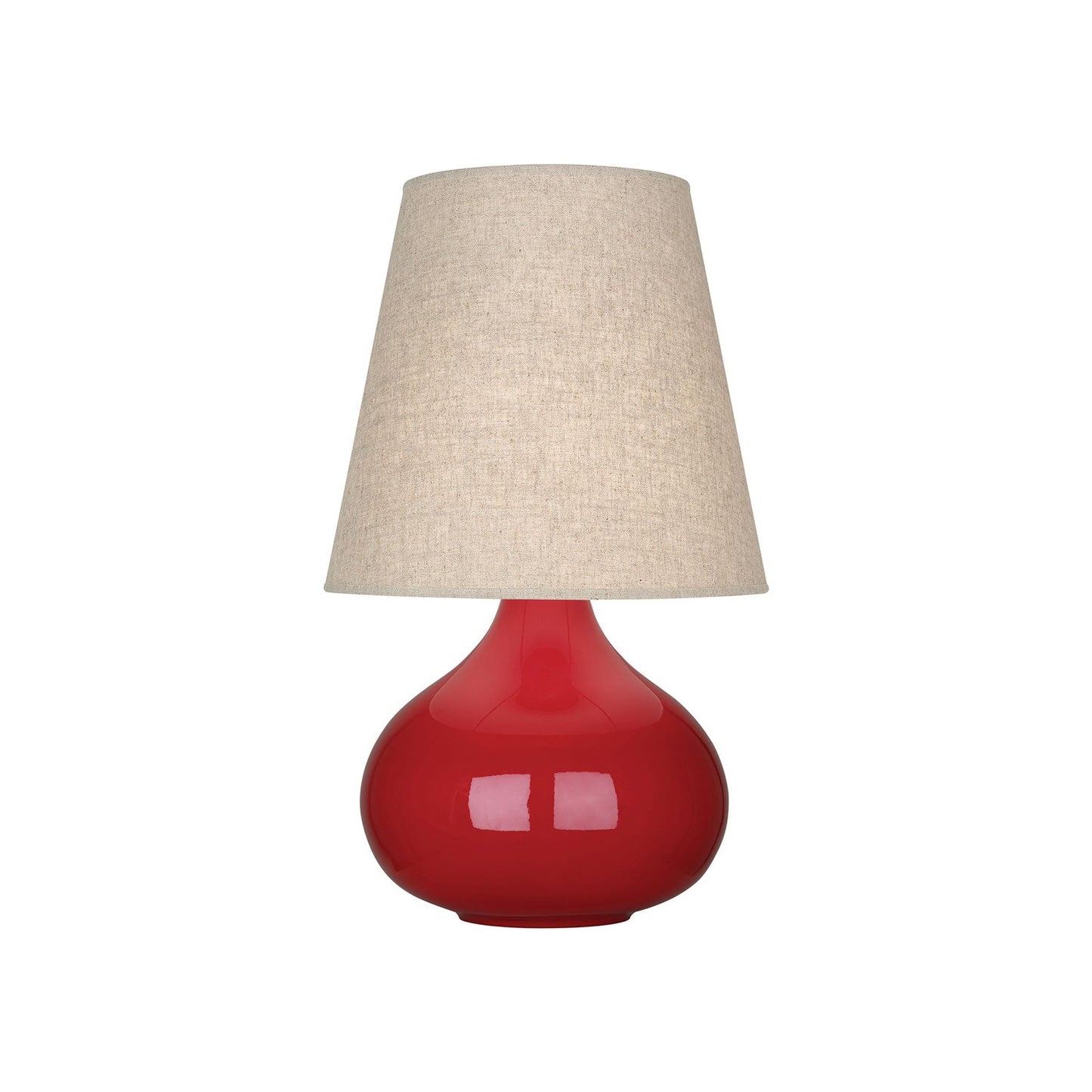 June Table Lamp in Ruby Red/Buff Linen (Small).