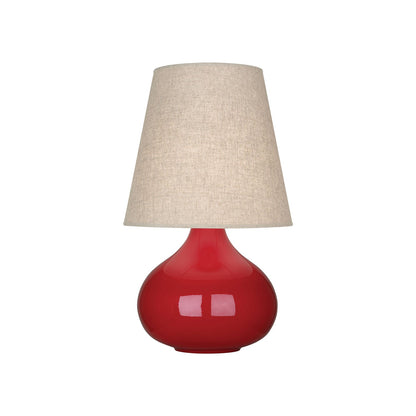 June Table Lamp in Ruby Red/Buff Linen (Small).