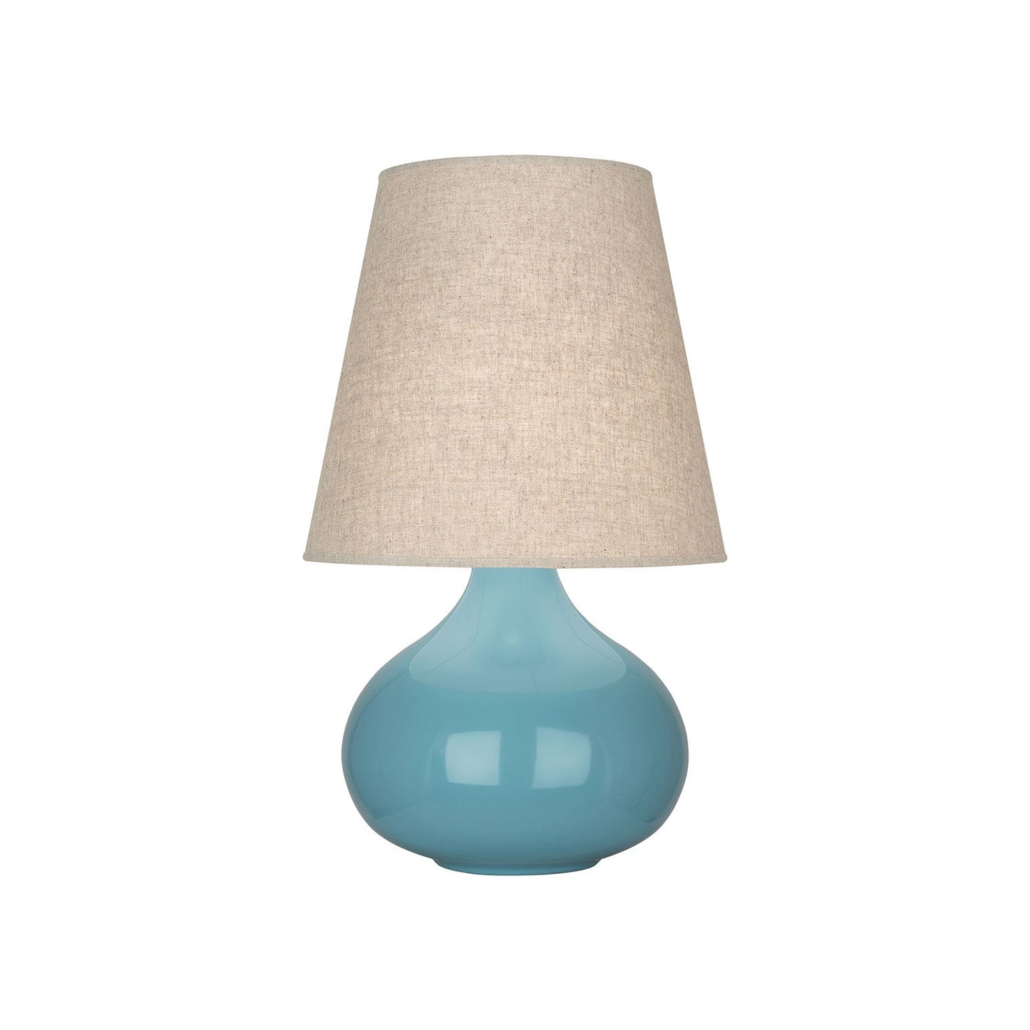 June Table Lamp in Steal Blue/Buff Linen (Small).