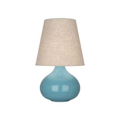 June Table Lamp in Steal Blue/Buff Linen (Small).