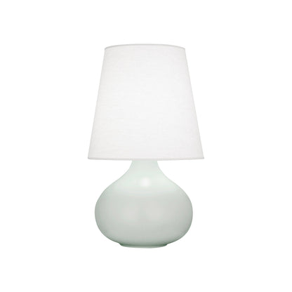 June Table Lamp in Matte Celadon/Oyster Linen (Small).