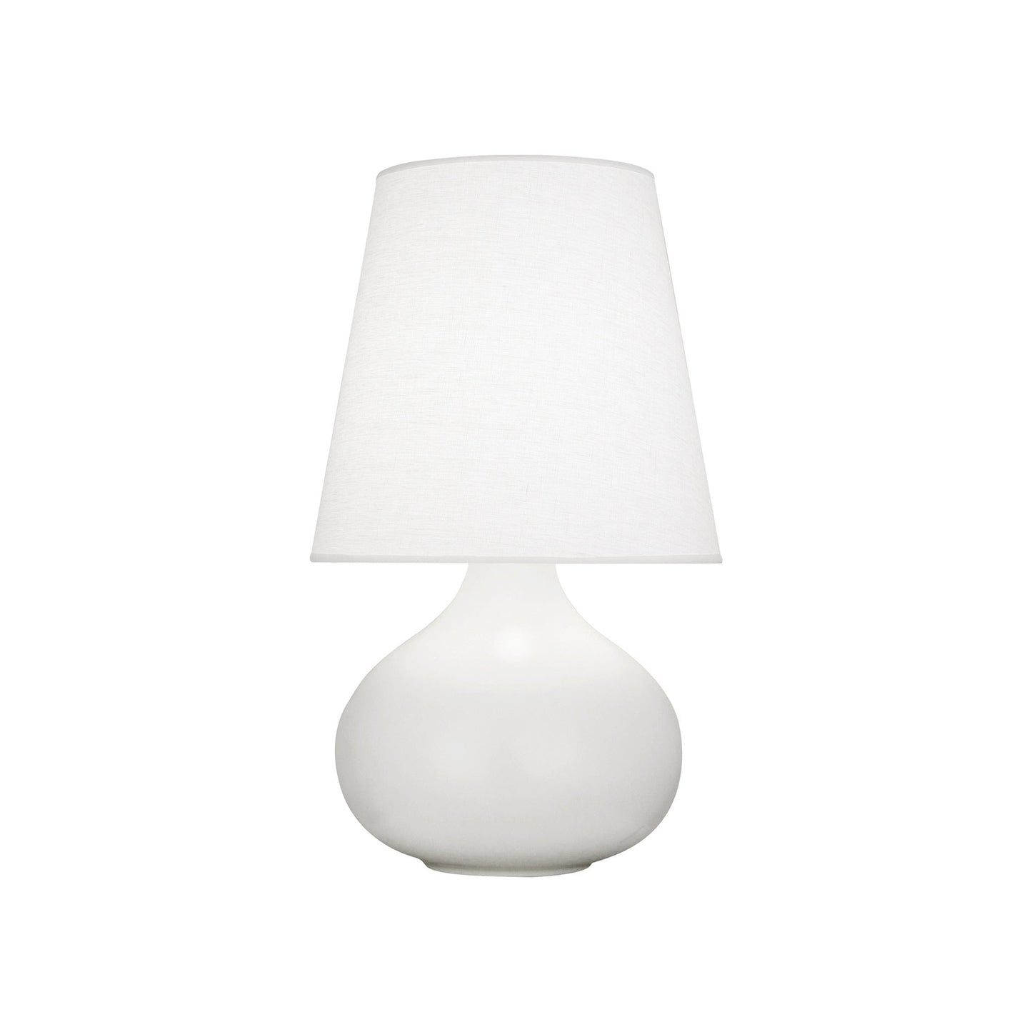 June Table Lamp in Matte Lily/Oyster Linen (Small).